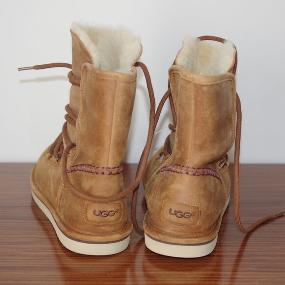 UGG® AUSTRALIA LODGE 1007710 CHESTNUT SHEARLING BOOTS size 10 - Picture 2 of 15